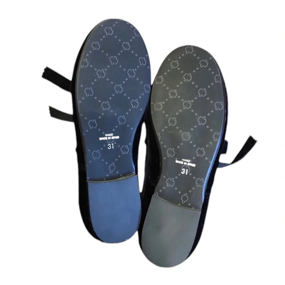 Papanatas || Girls Black Velvet Lace Up Oxfords